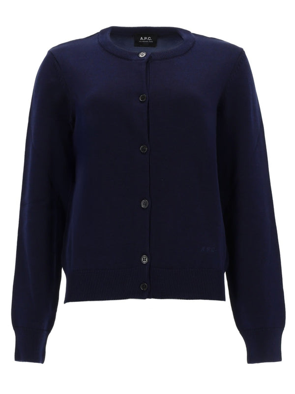 Cardigan Leonie Blue Cotton Jumpers