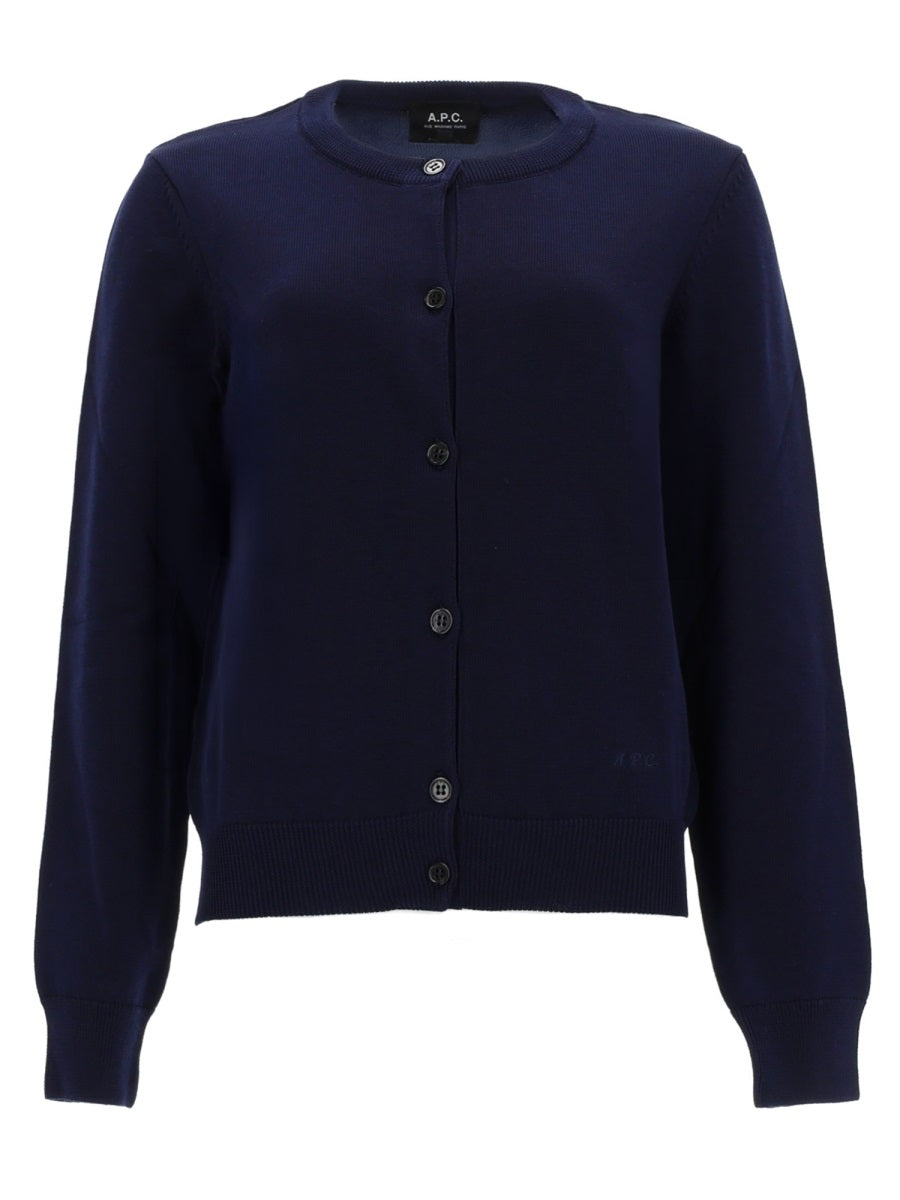 Cardigan Leonie Blue Cotton Jumpers