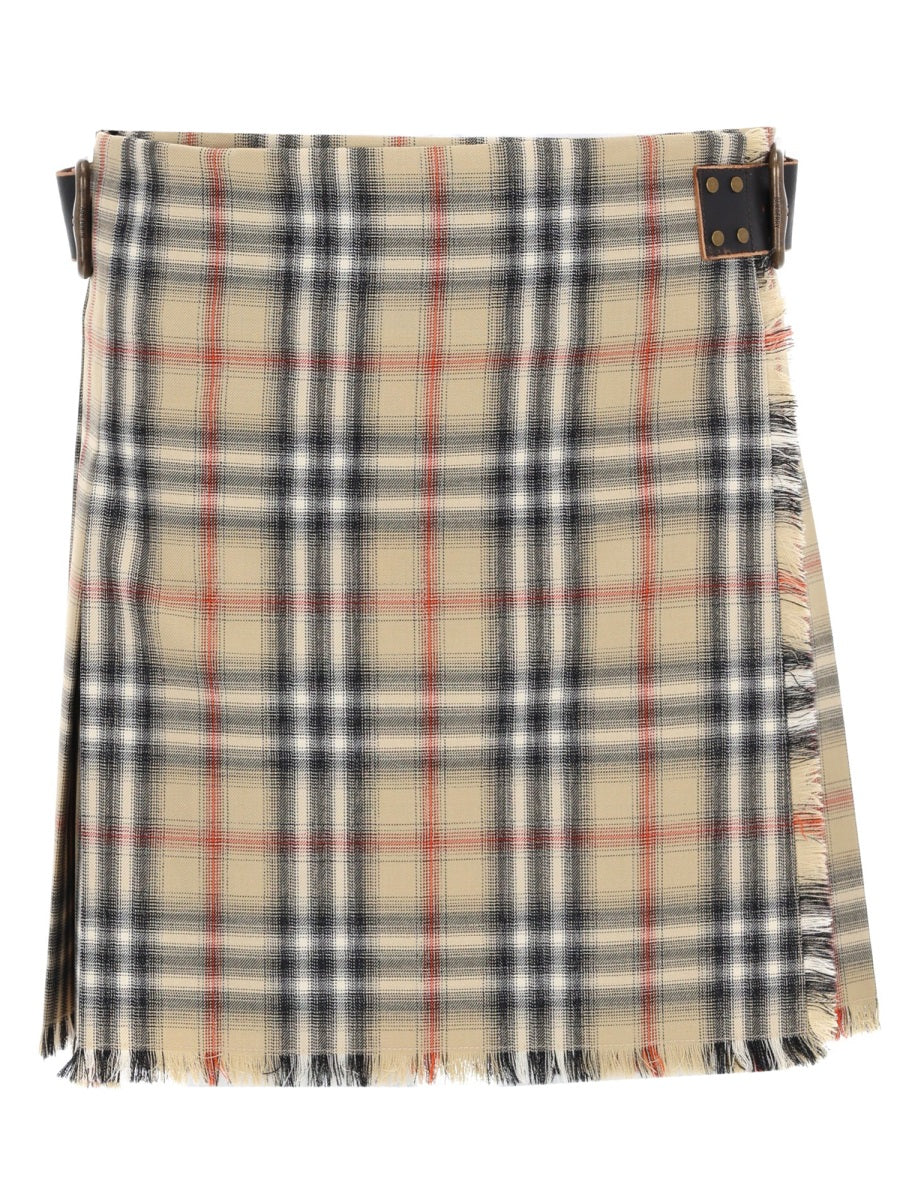 Miniskirt Kilt Multicolour Wool Skirt