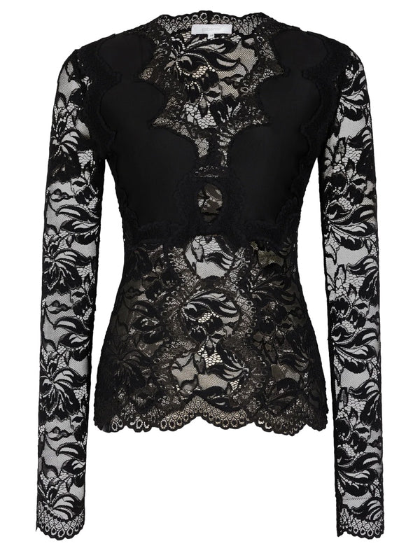 Top Lace Black Polyamide Tops