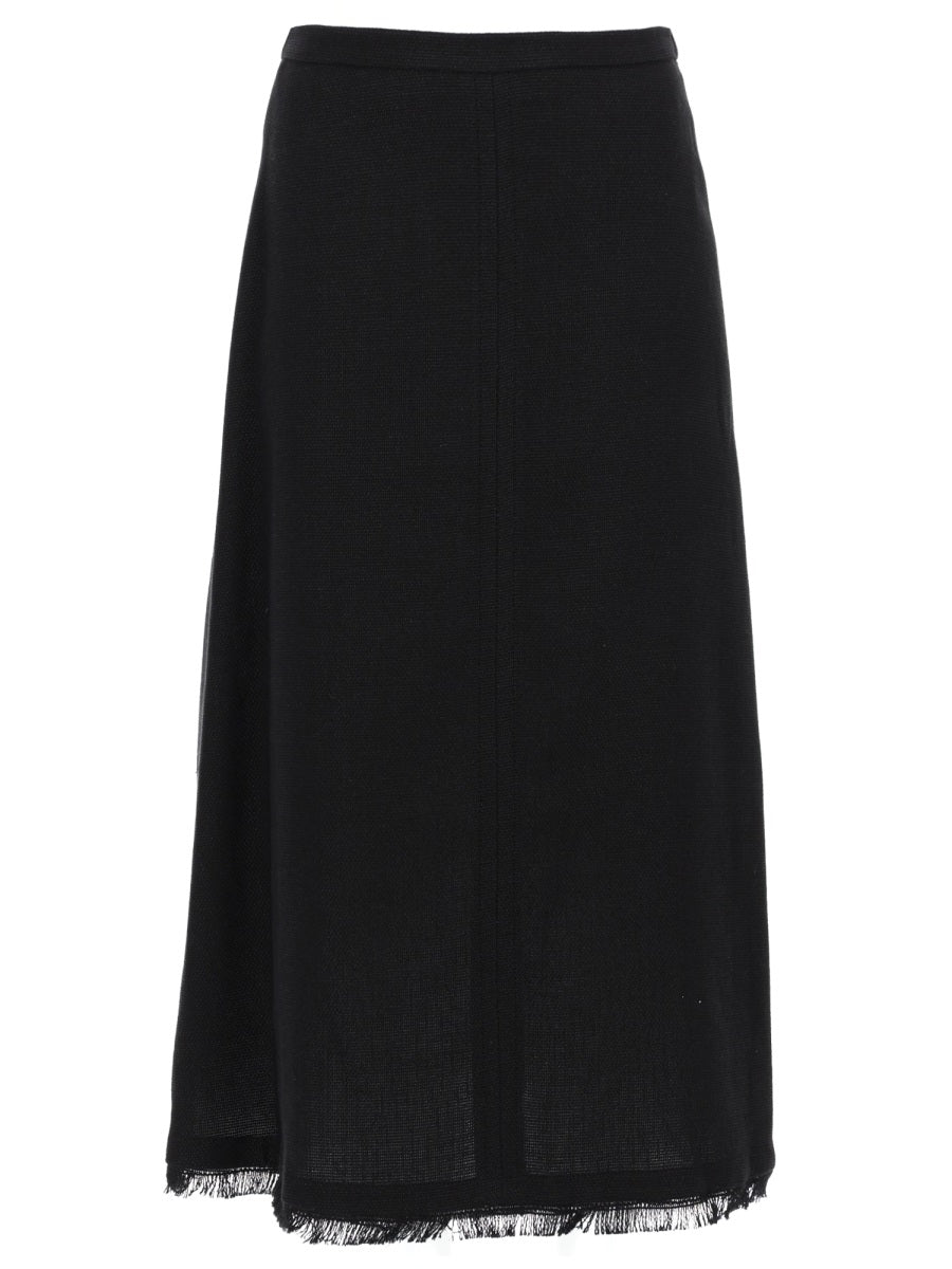 Skirt Fiocchi Black Linen-Blend