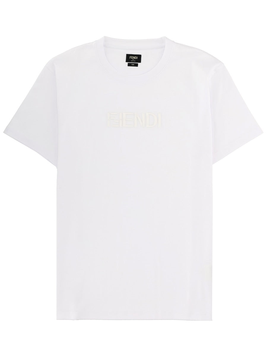 T-Shirt With 3d Logo White Cotton T-shirts