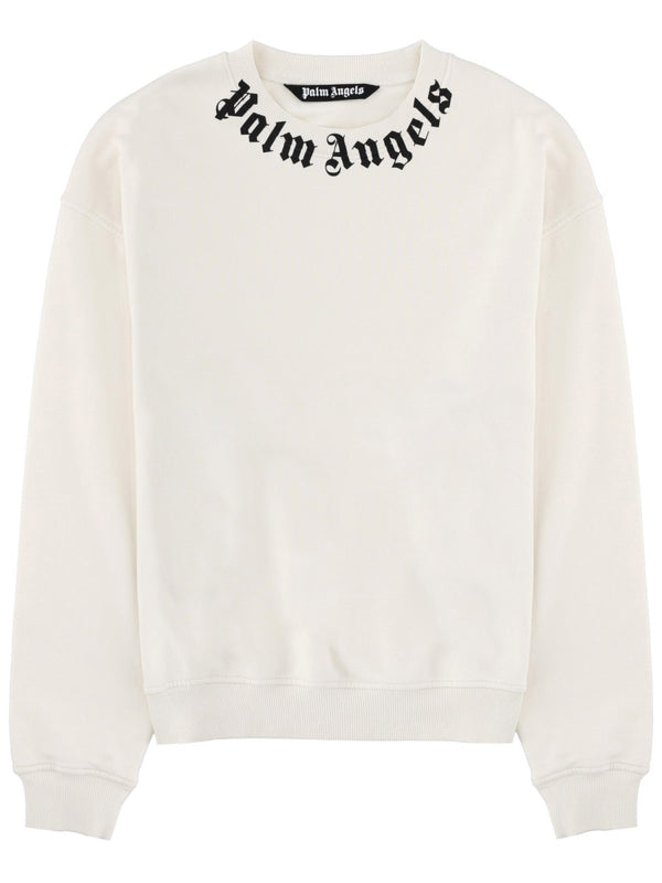 Sweatshirt With Logo White Cotton Lycra Sweatshirts
