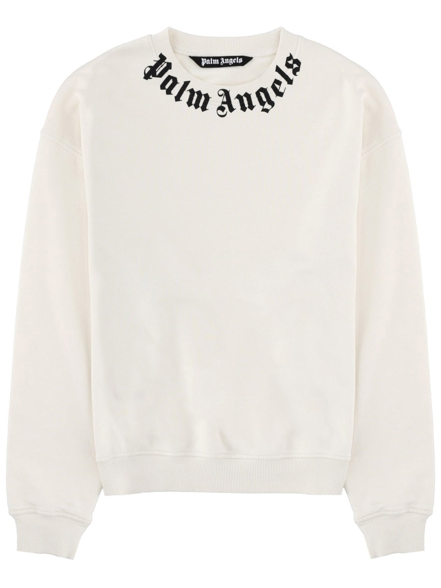 Sweatshirt With Logo White Cotton Lycra Sweatshirts