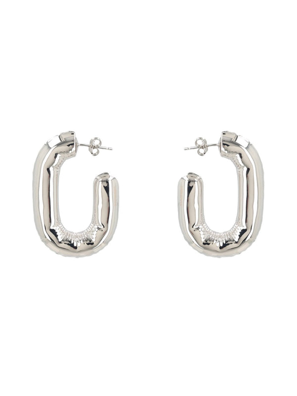 Hoop Earrings Silver Metal