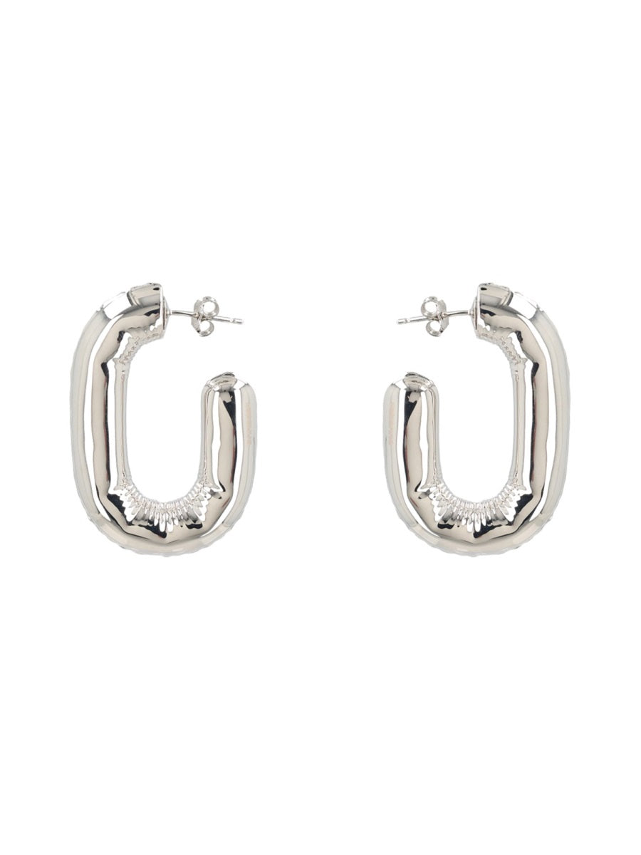 Hoop Earrings Silver Metal
