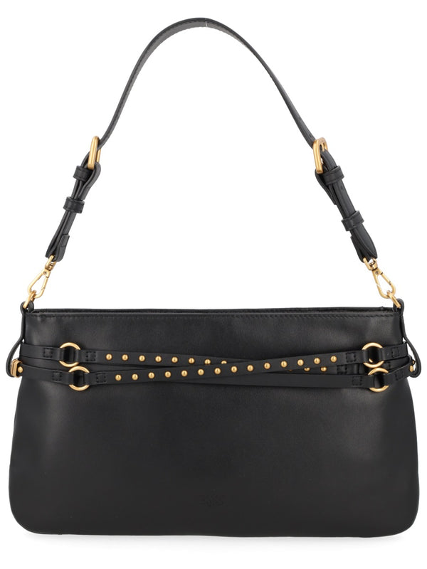 Shoulder Bag Belt Black Leather