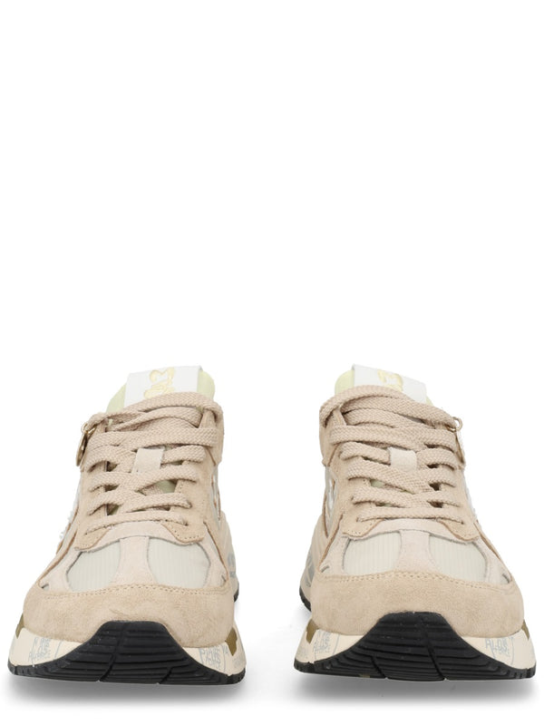 Sneakers Mased White Leather And Technical Fabric