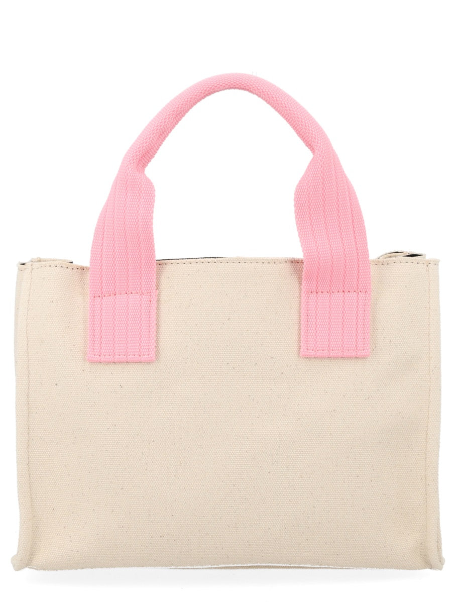Tote Bag With Print White Cotton Handbags