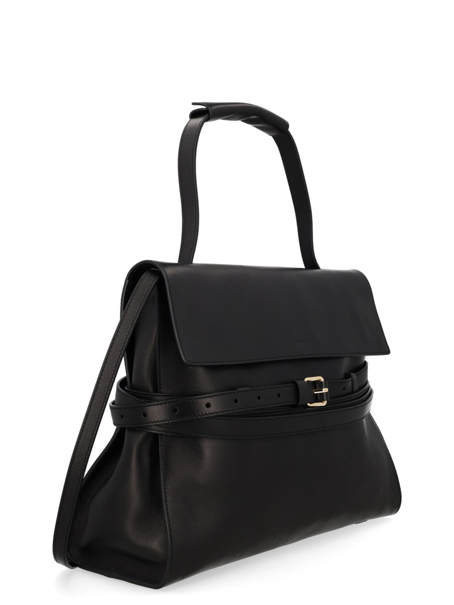 Leather Shoulder Bag Tie Me Black