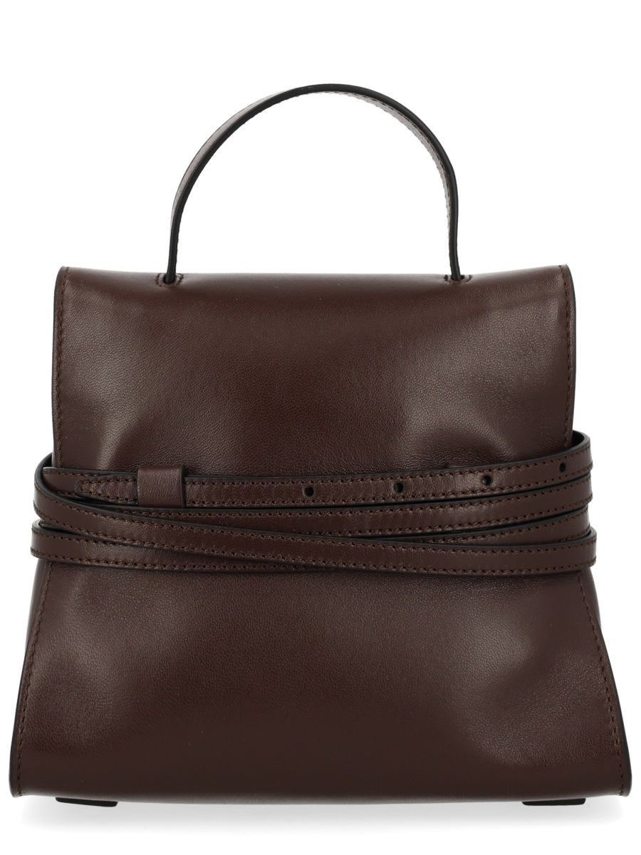Handbag Tie Me Brown Leather Calf Handbags