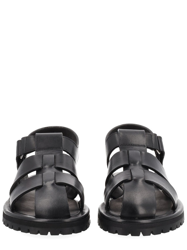 Sandals Sandom Black Calf Leather