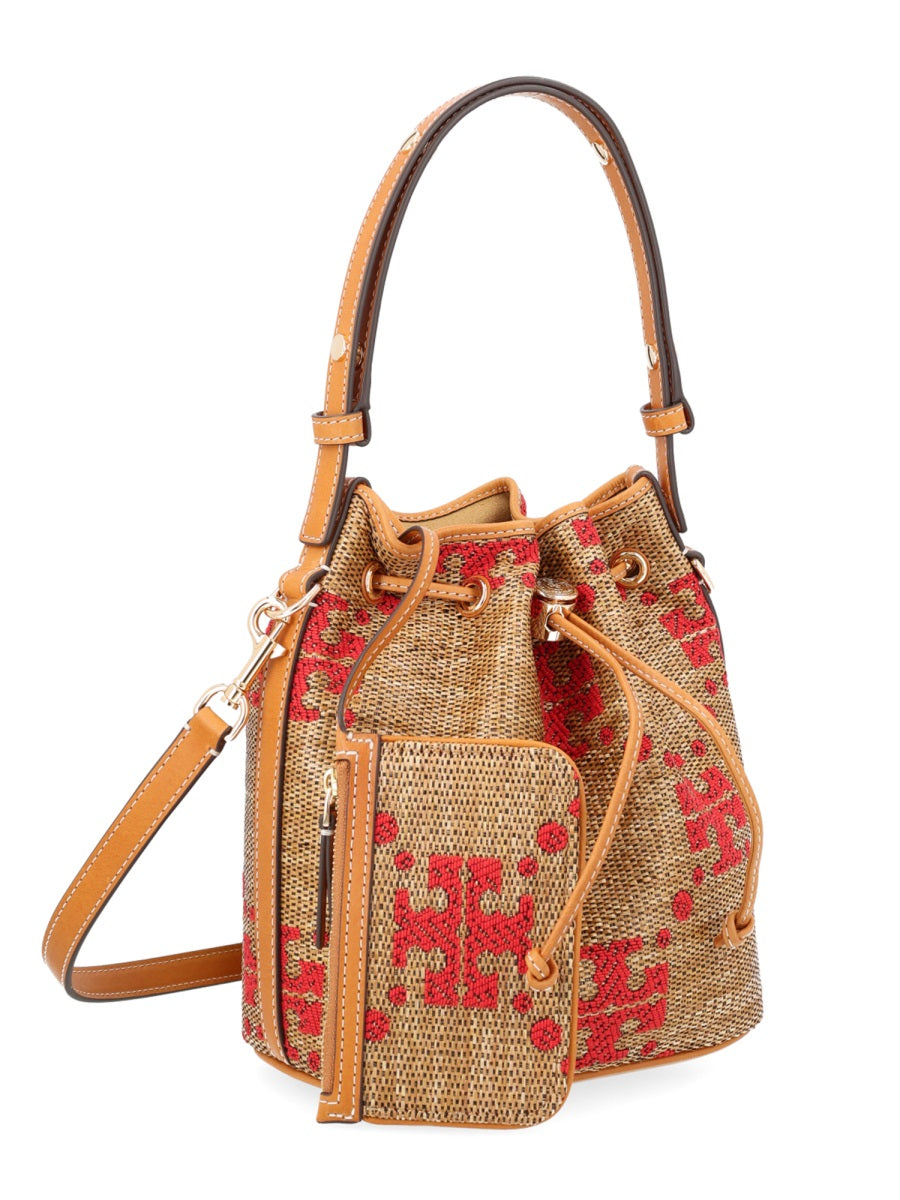 Bucket Bag T Monogram Beige Polyester Handbags