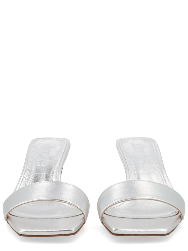Heeled Sandals Gilly Silver Leather