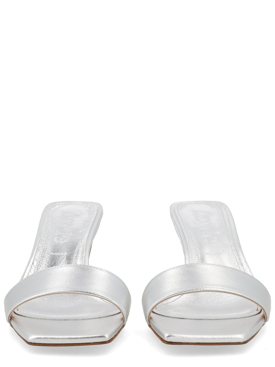 Heeled Sandals Gilly Silver Leather