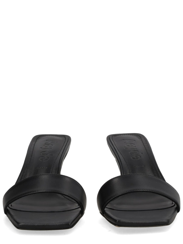 Heeled Leather Sandals Gilly Black