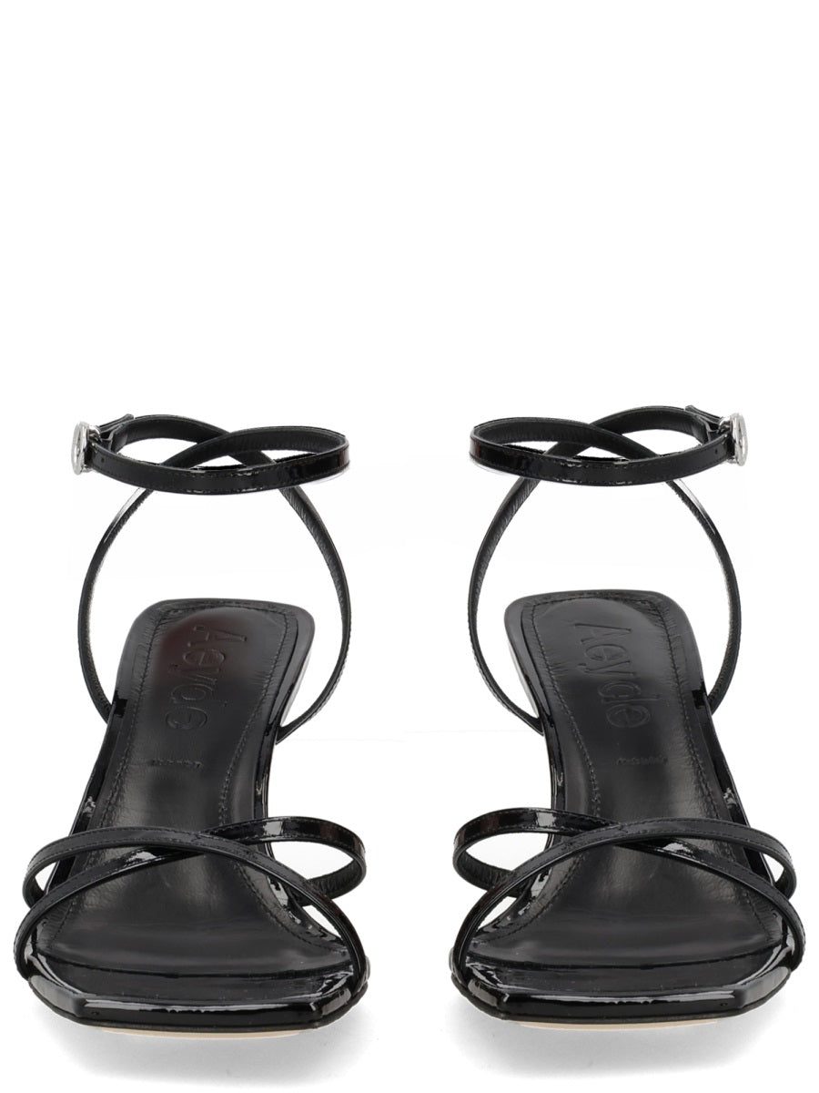 Sandals Edith Black Calf Leather