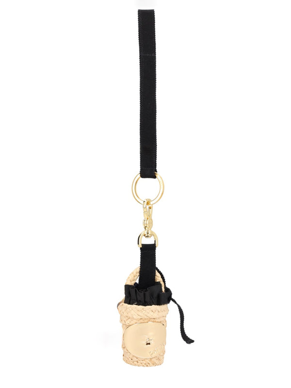 Charm Bucket Raffia Beige Bag Accessories