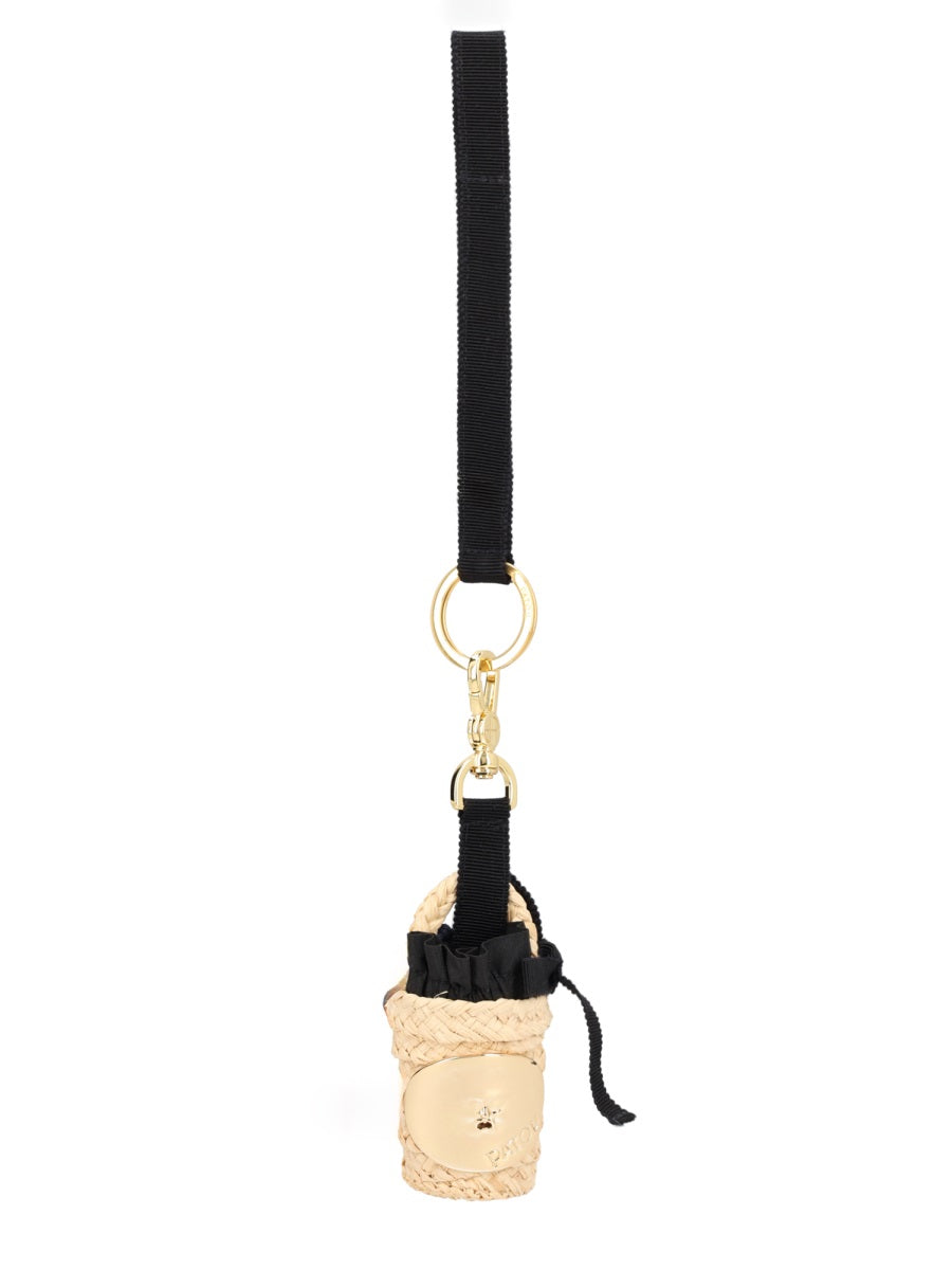 Charm Bucket Raffia Beige Bag Accessories