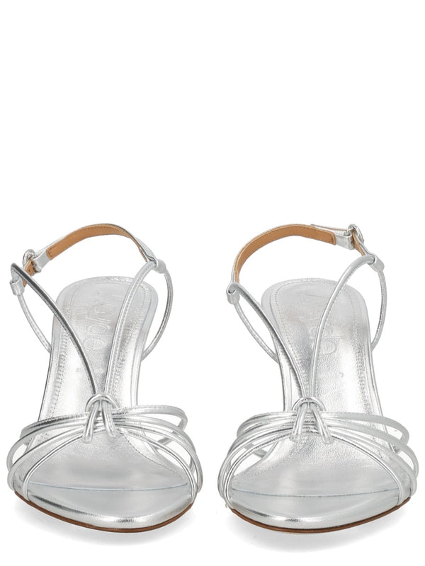 Sandal Solange Silver Laminated Nappa Leather