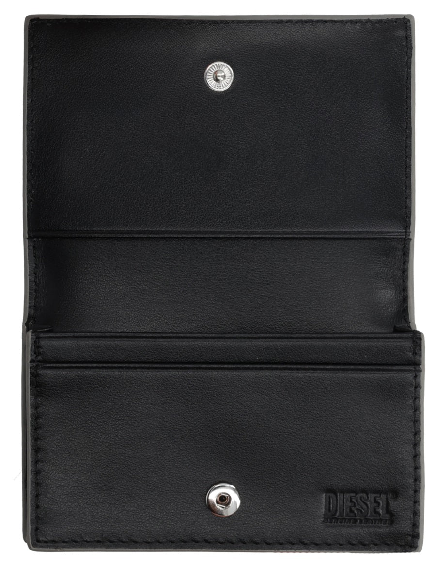 Card Holder 1dr Silver Leather Cow Wallets & Purses