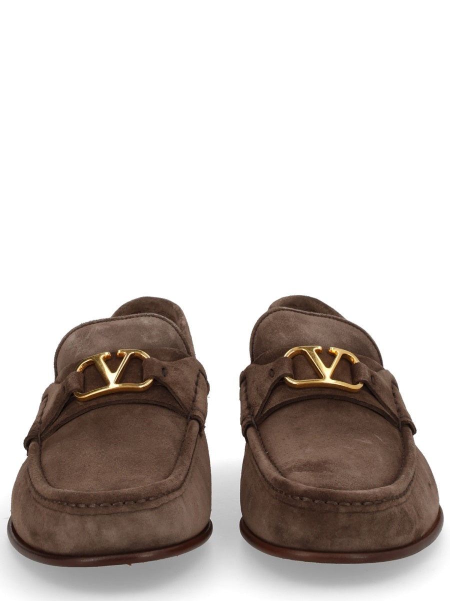 Leather Loafers Vlogo Signature Brown