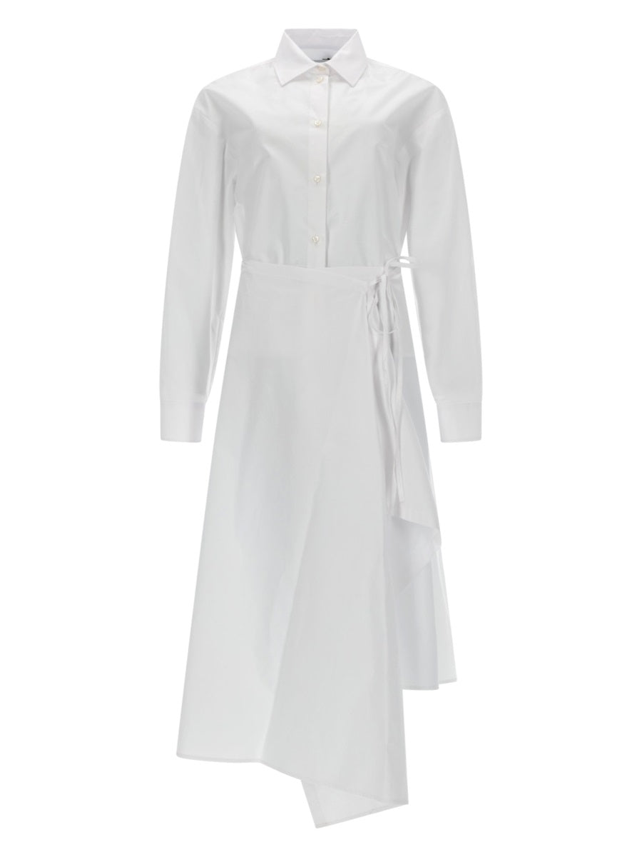 Dress With Pareo Skirt White Cotton
