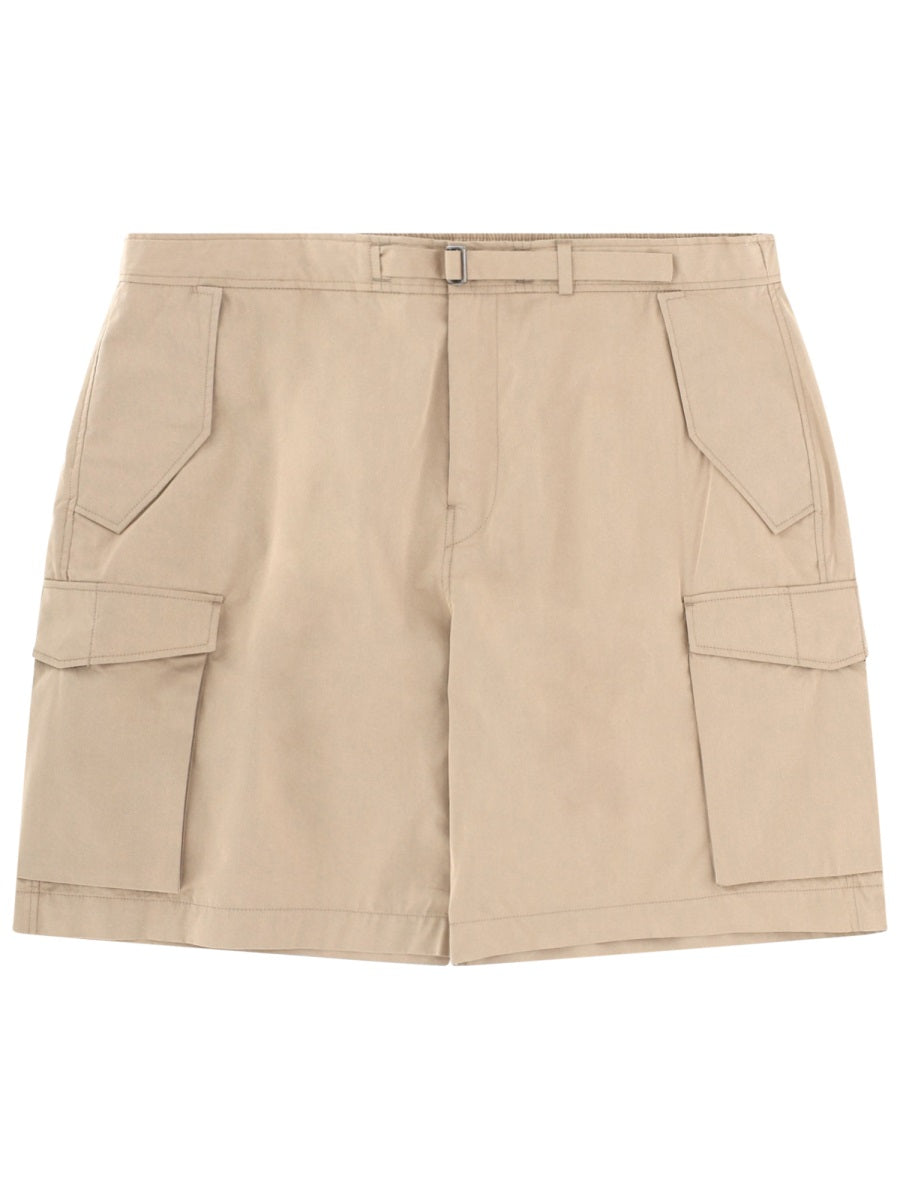 Cargo Shorts Cotton Brown Polyamide