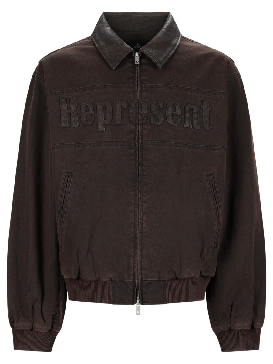 Bomber Jacket Trucker Brown Cotton