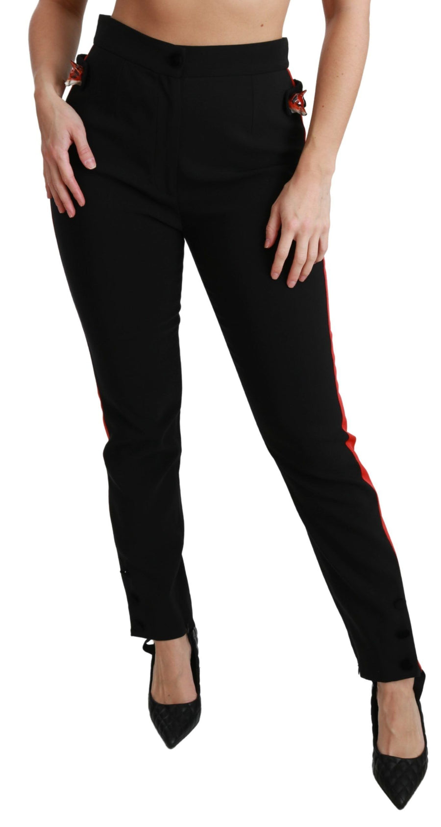 Dolce & Gabbana 58% Cotton trousers in black