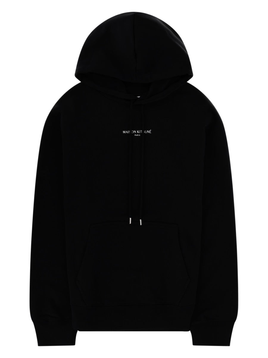 Sweatshirt With Logo Black Organic Cotton Sweatshirts