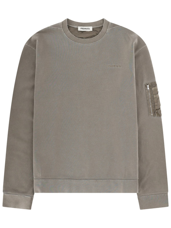 Sweatshirt With Logo Grey Cotton Sweatshirts