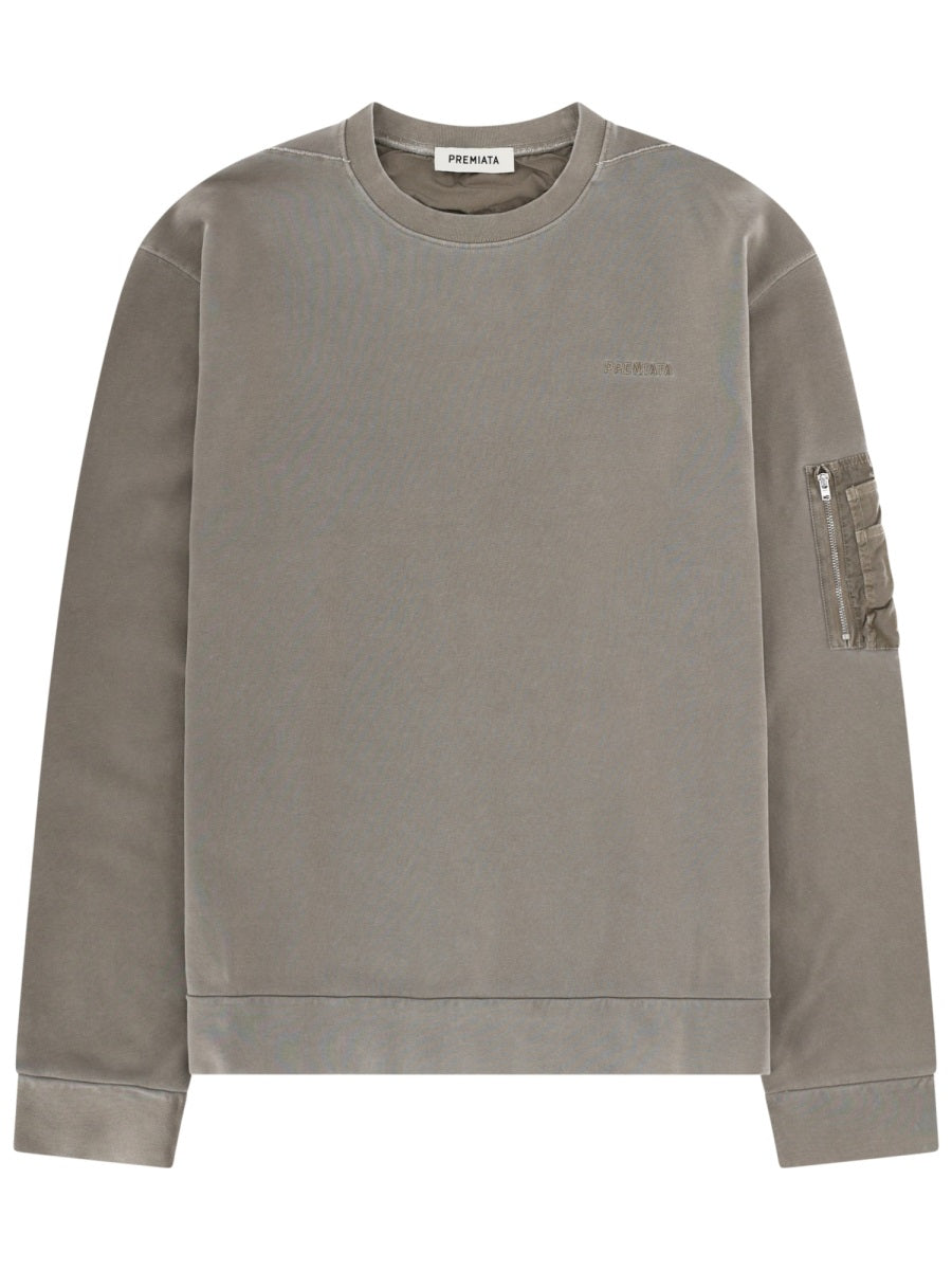 Sweatshirt With Logo Grey Cotton Sweatshirts