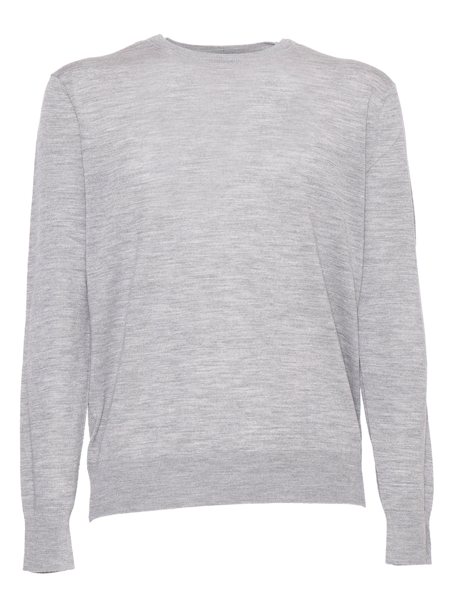 Crew Neck Sweater Grey Wool Crewneck