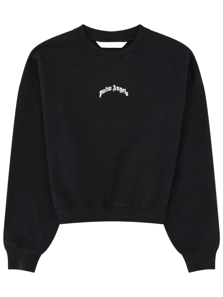 Cropped Sweatshirt Black Cotton Sweatshirts