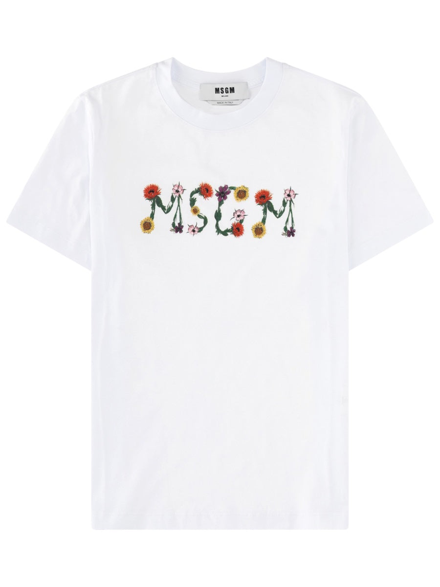 T-Shirt With Logo White Cotton T-shirts
