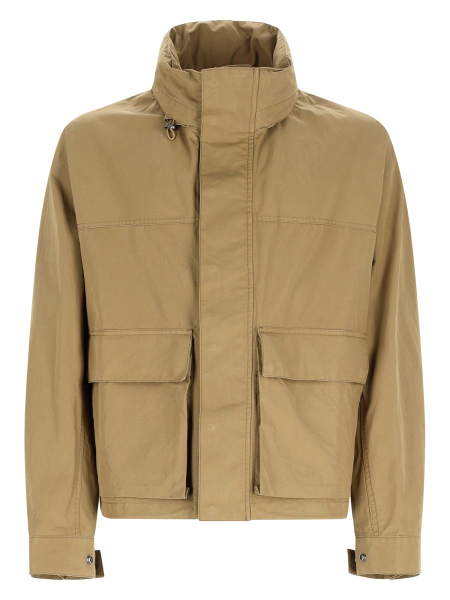 Parka Short Rain Beige Cotton Jacket
