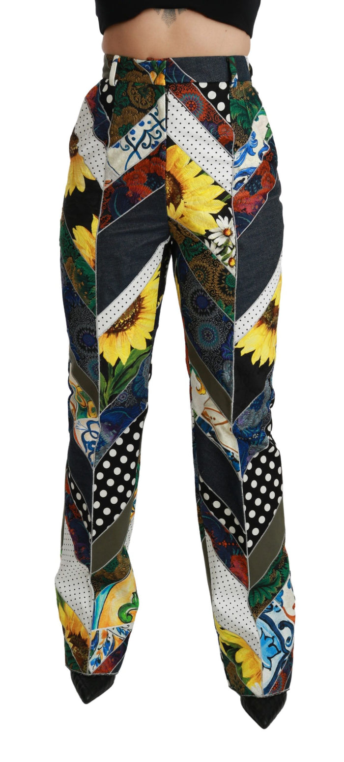Dolce & Gabbana 55% Cotton 20% Polyester 10% Nylon 5% Silk 5% Linen 3% Rayon 2% Rayon trousers in multicolor — view 2