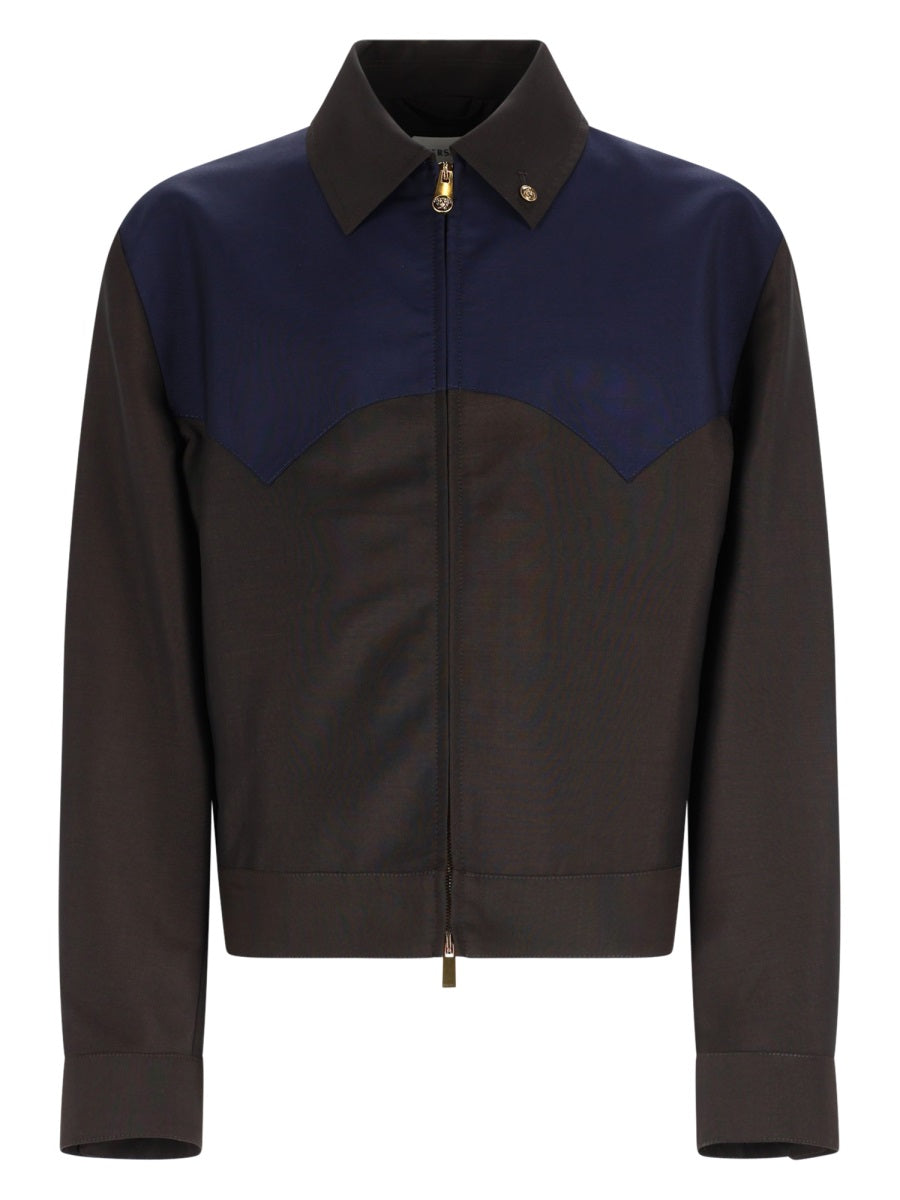Jacket Wool-Mohair Zip Brown
