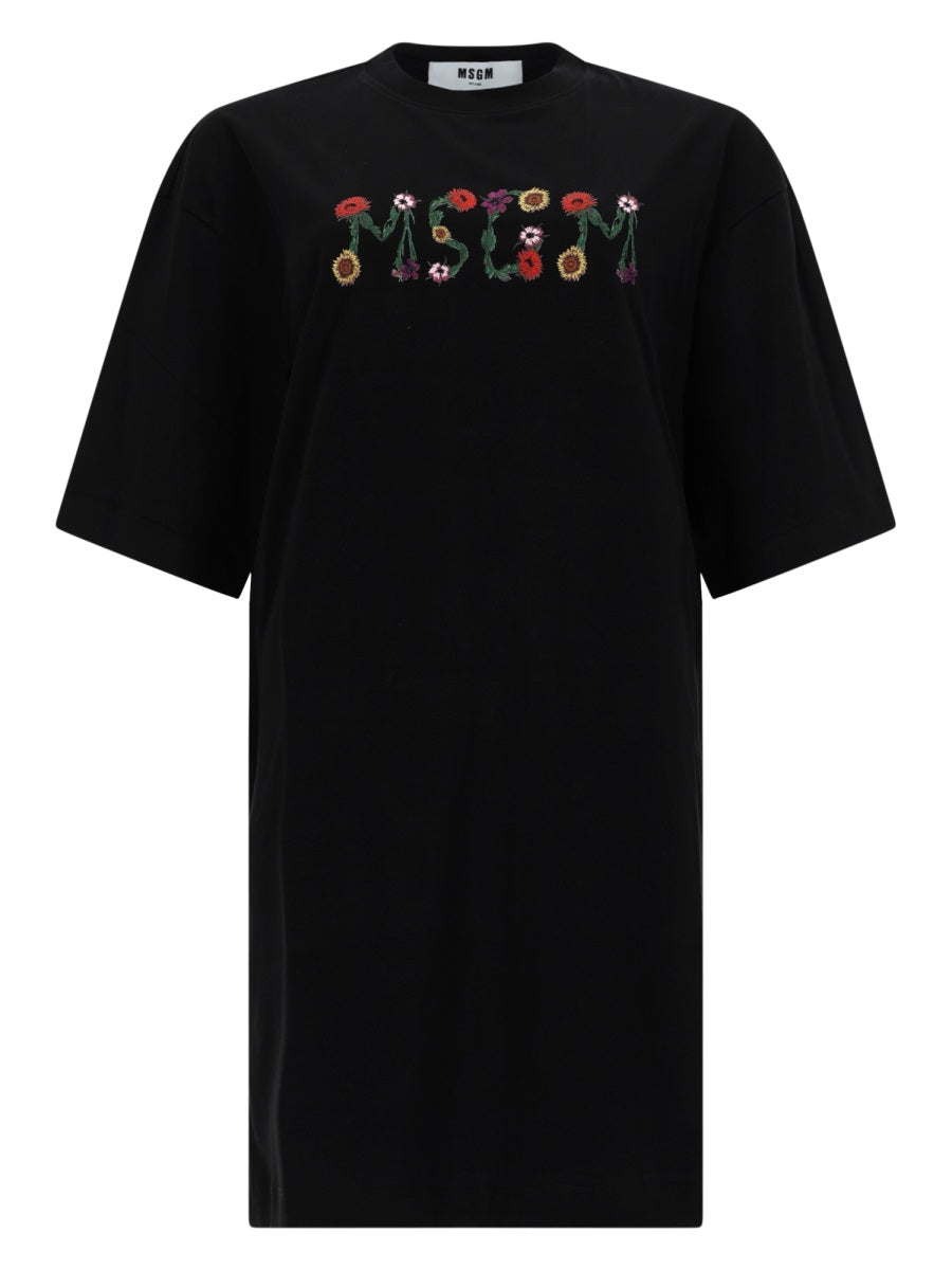 T-Shirt Dress Black Cotton