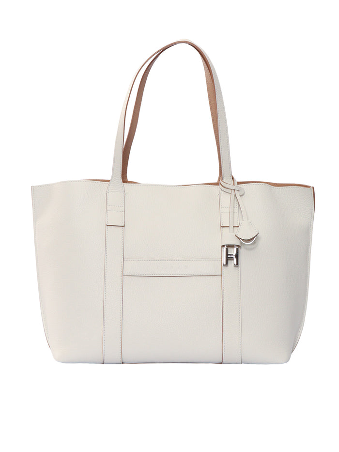 SCRIPT SHOPPING MEDIA BAG White Calfskin Handbag