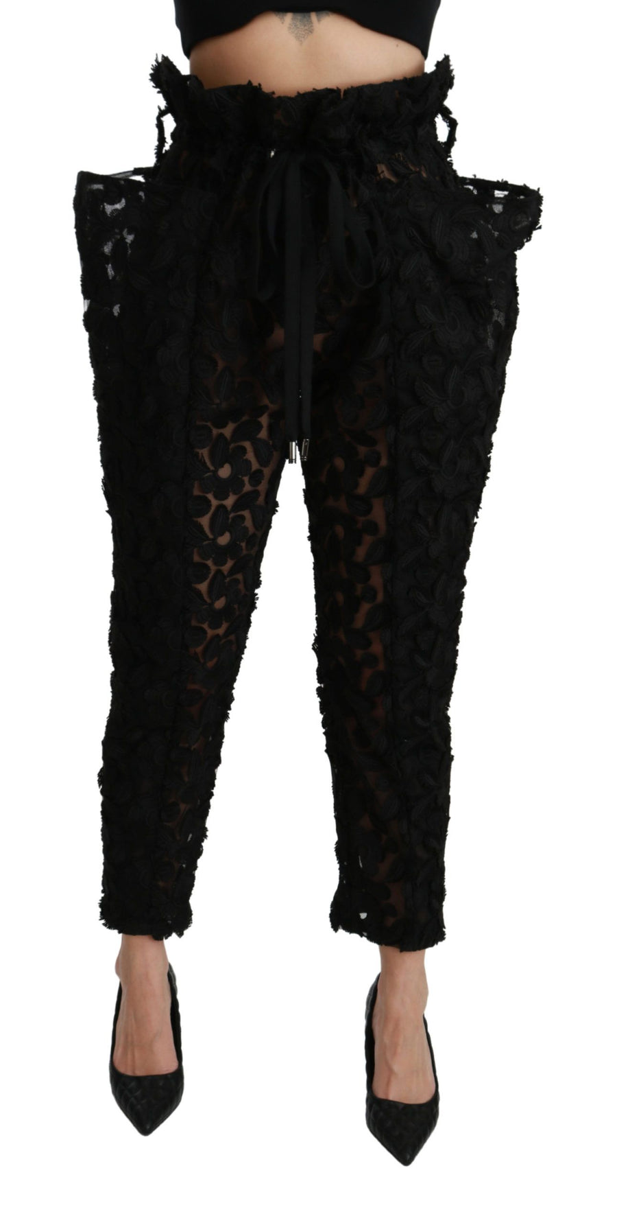 Dolce & Gabbana 100% Polyester trousers in black