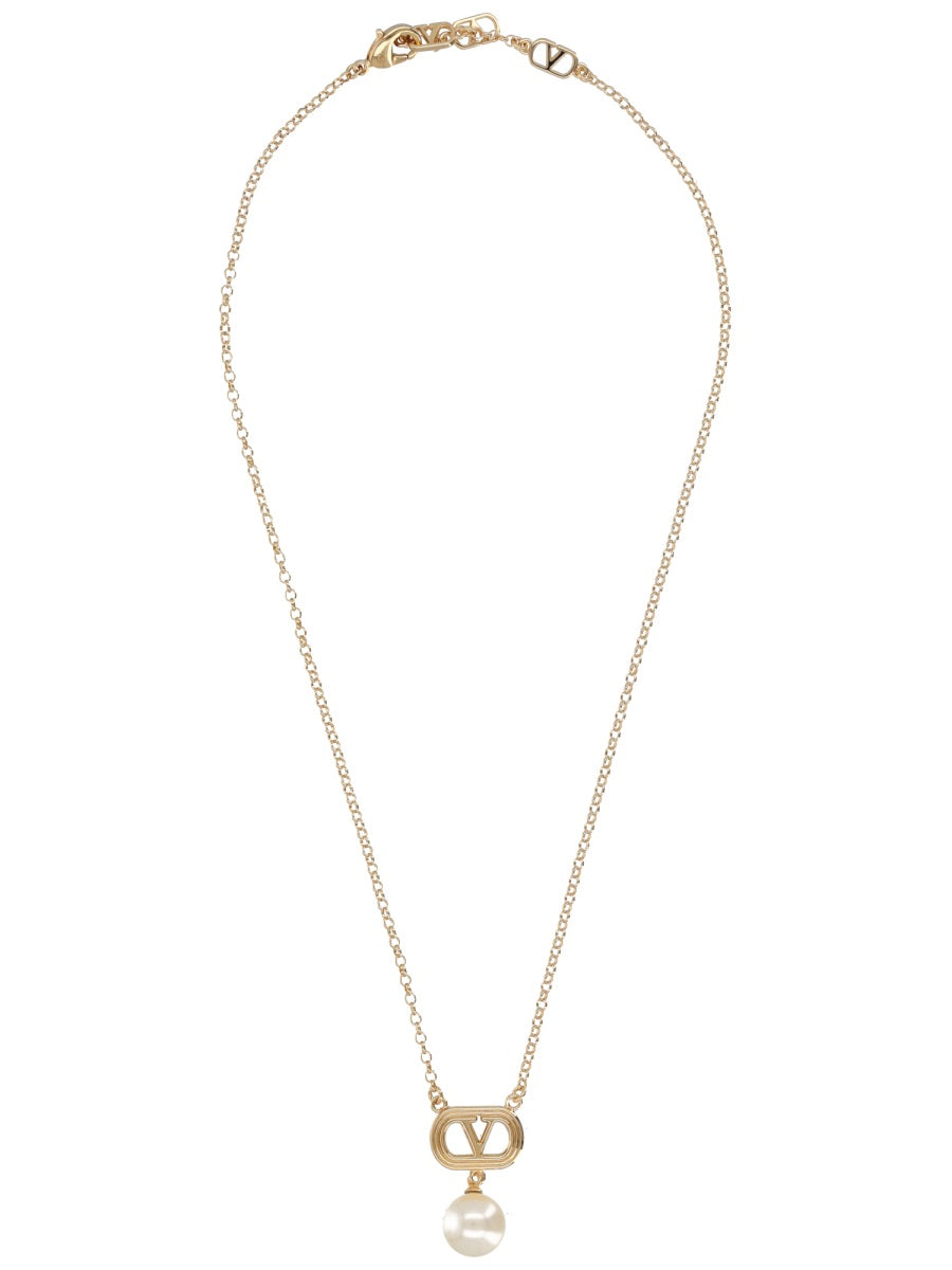 Necklace Ovalette With Logo Gold Bronze Necklaces