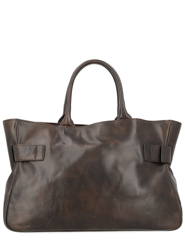 Tote Bag Brocle Brown Leather Cow Handbags