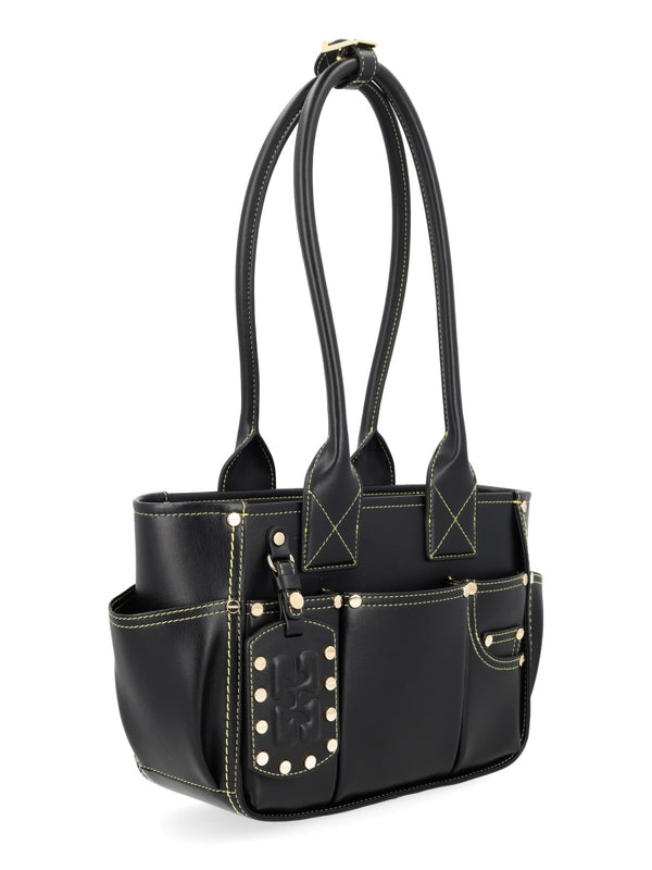 Handbag Pose Black Recycled Leather Handbags
