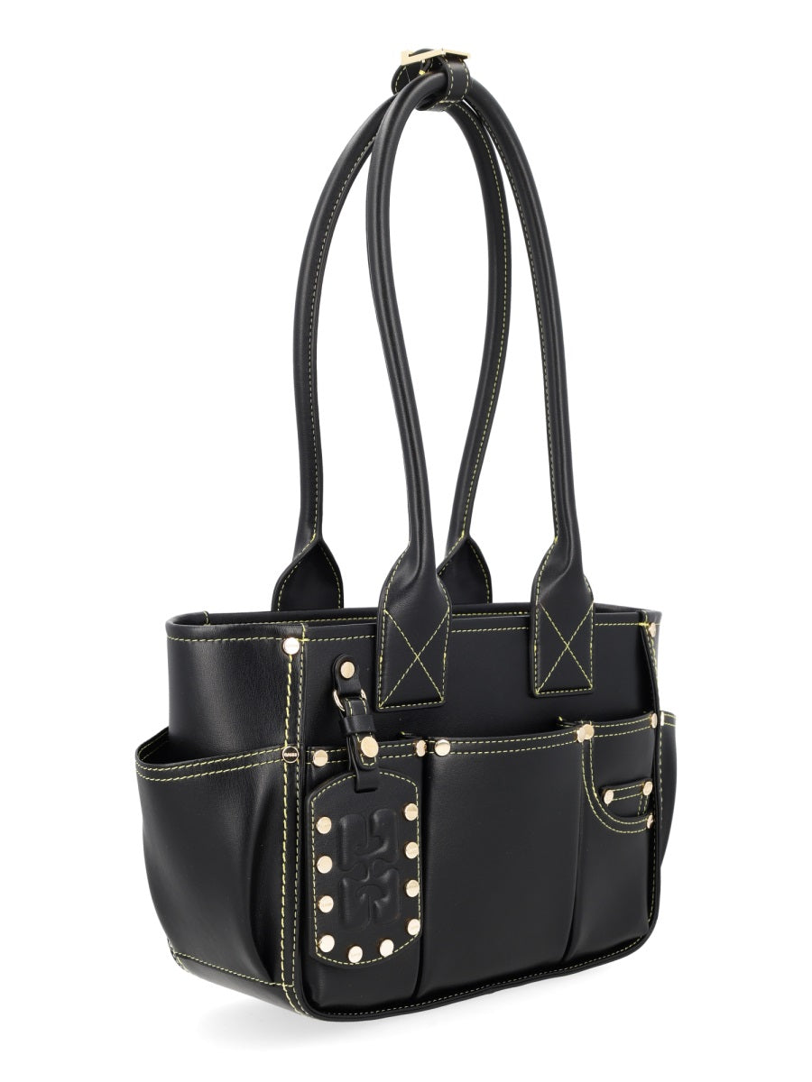 Handbag Pose Black Recycled Leather Handbags