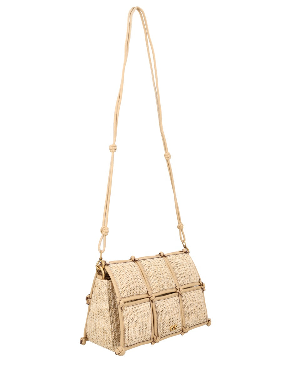 Shoulder Bag Gaia Puff Beige Cotton Canvas