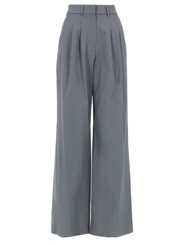Trousers Frankie Grey Gabardine Cotton