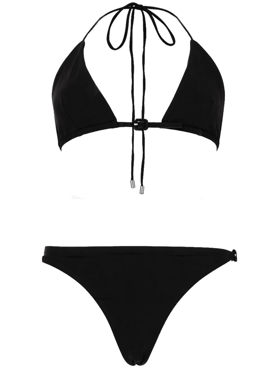 Bikini Set Buckle Black Polyamide Swim Shorts