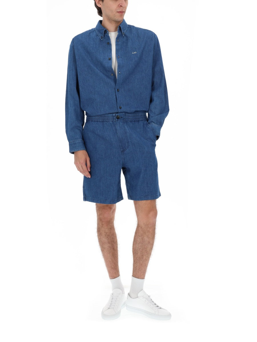 Shirt Mathias Blue Cotton